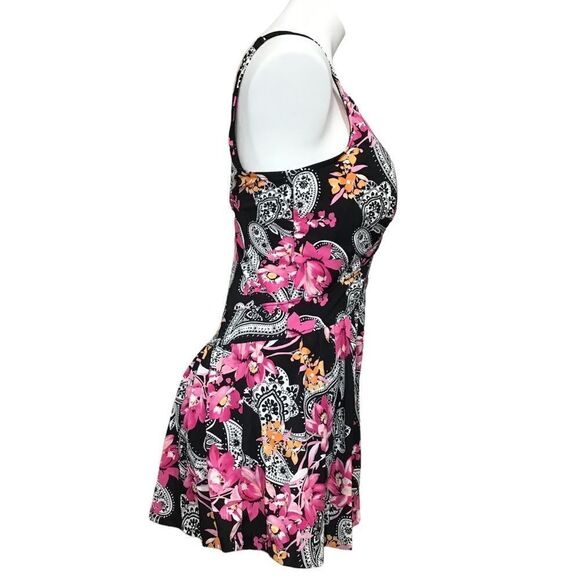 Maxine Of Hollywood Floral Print One Piece Swimsuit Good Condition Size 16 - Picture 2 of 12